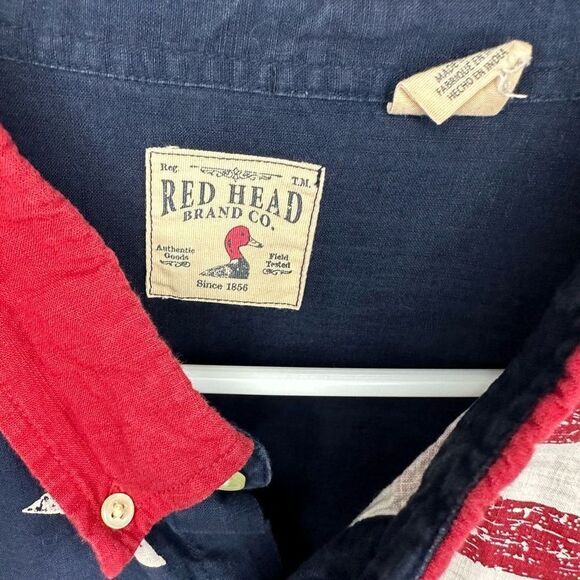 RedHead Brand Co. - American Flag Design Short Sleeve Button up - Picture 6 of 8